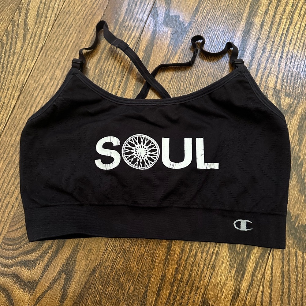Champion x SoulCycle black sports bra size medium